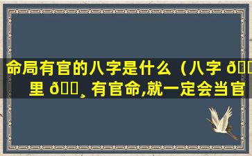 命局有官的八字是什么（八字 🐯 里 🌸 有官命,就一定会当官吗）